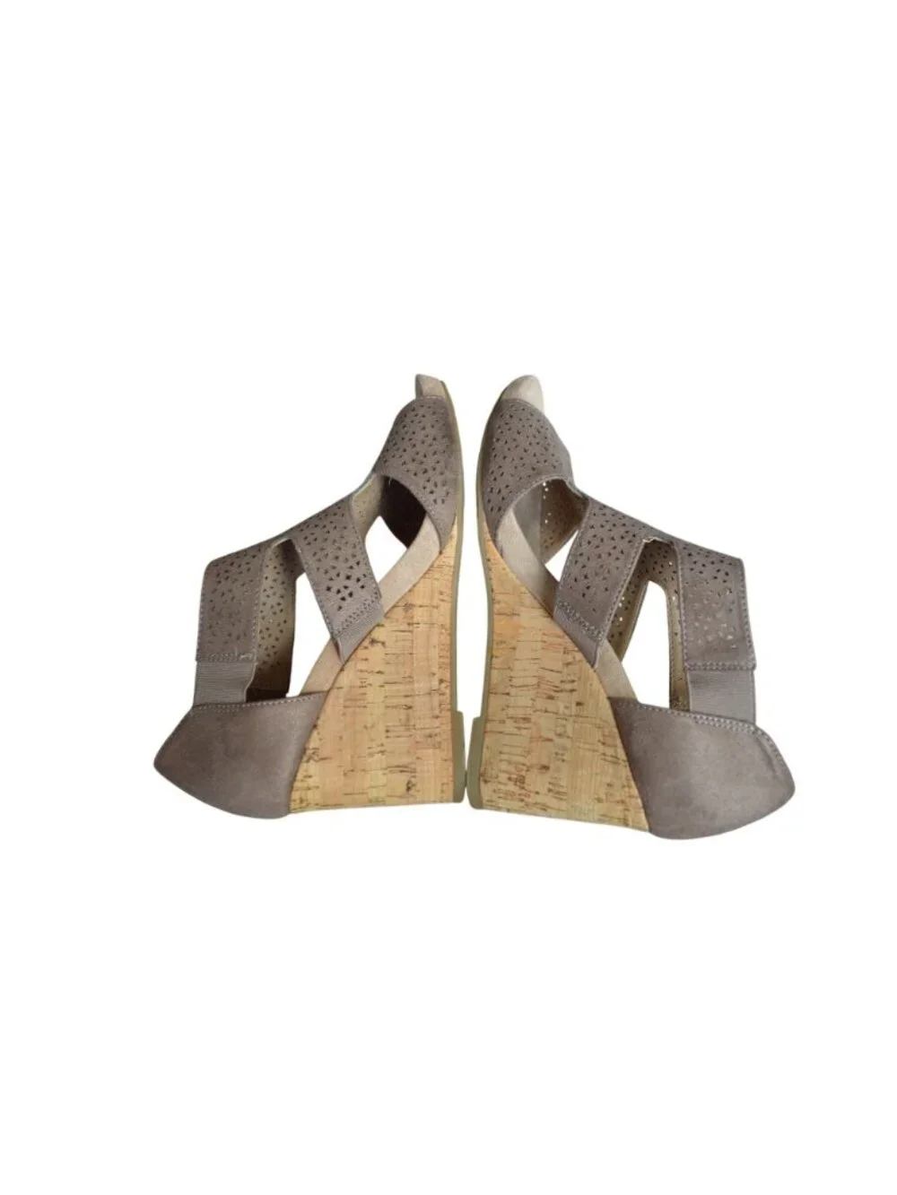 LifeStride Heidi Griege Women's Cork Wedge Sandals Size 7.5 Boho Summer Casual